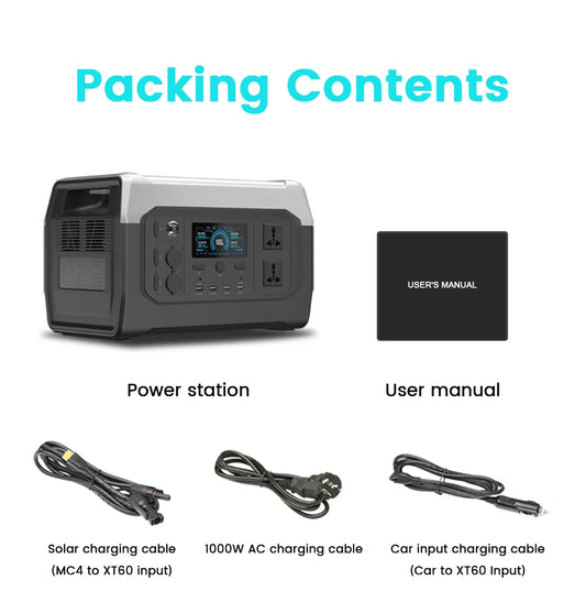 CTOLITY 1024Wh LiFePO4 Portable Power Station Pure Sine Wave 110V 220V Generator
