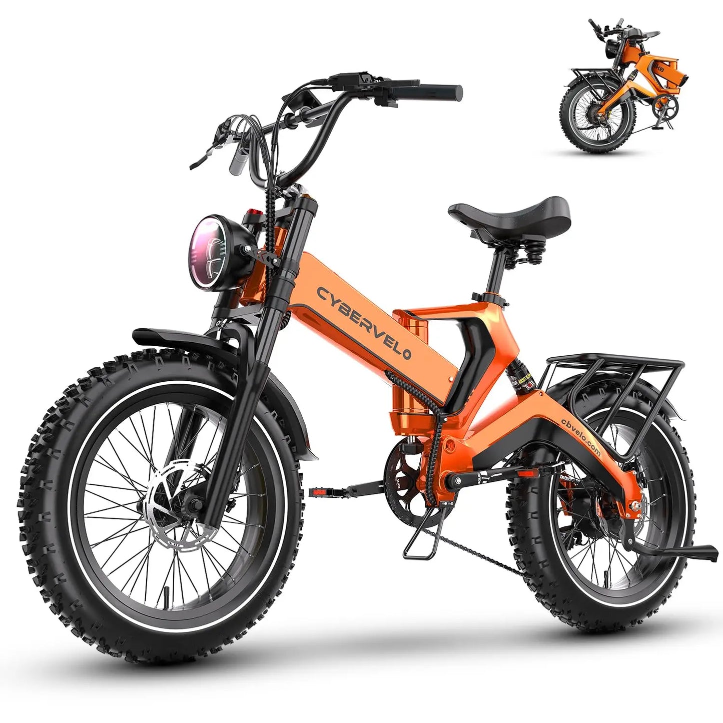 Cybervelo EK6 Peak 2000W Folding Electric Bike With Removable Battery 48V 25Ah