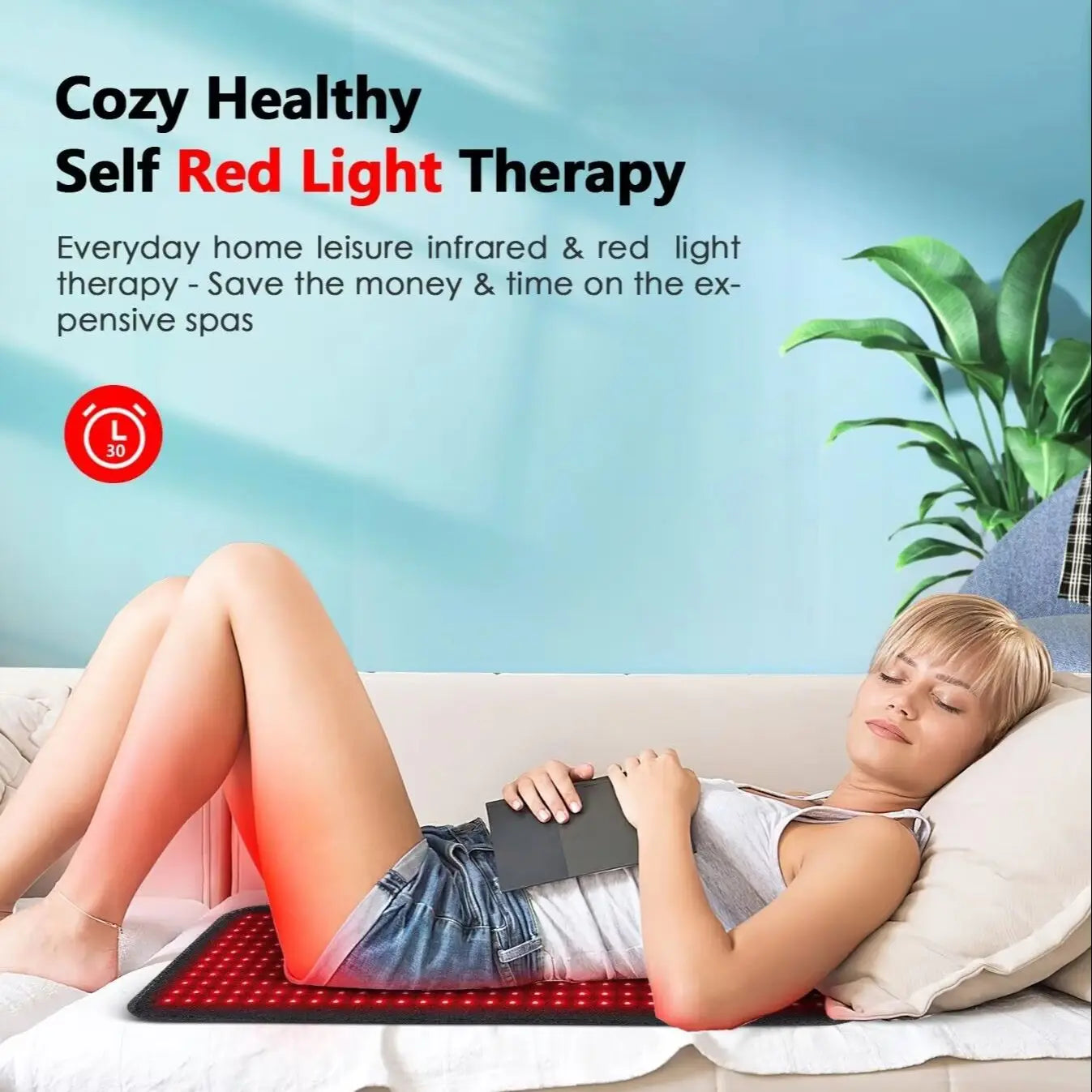 LED Red Light Infrared Therapy Pad for Menstrual Pain and Back Relief