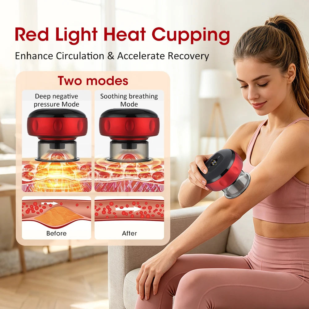 Intelligent Vacuum Cupping Massager With LCD Display And USB Charging