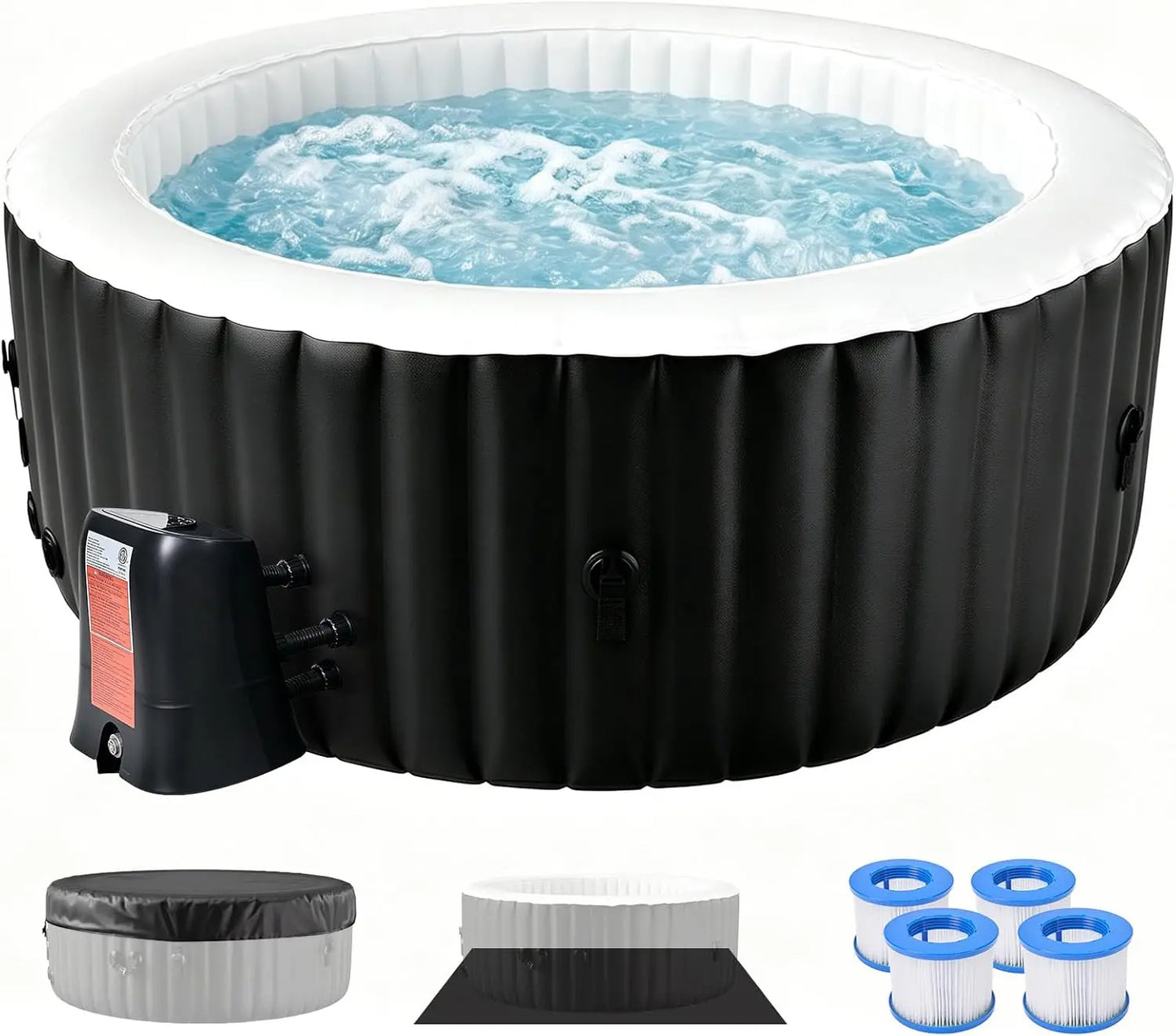 Inflatable Round Hot Tub Portable Spa For 2 To 4