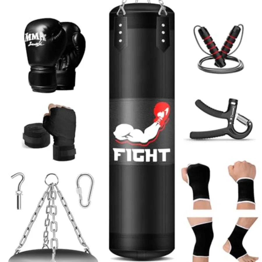 Punching Bag Set For Adults With Heavy Boxing Bag And Gloves