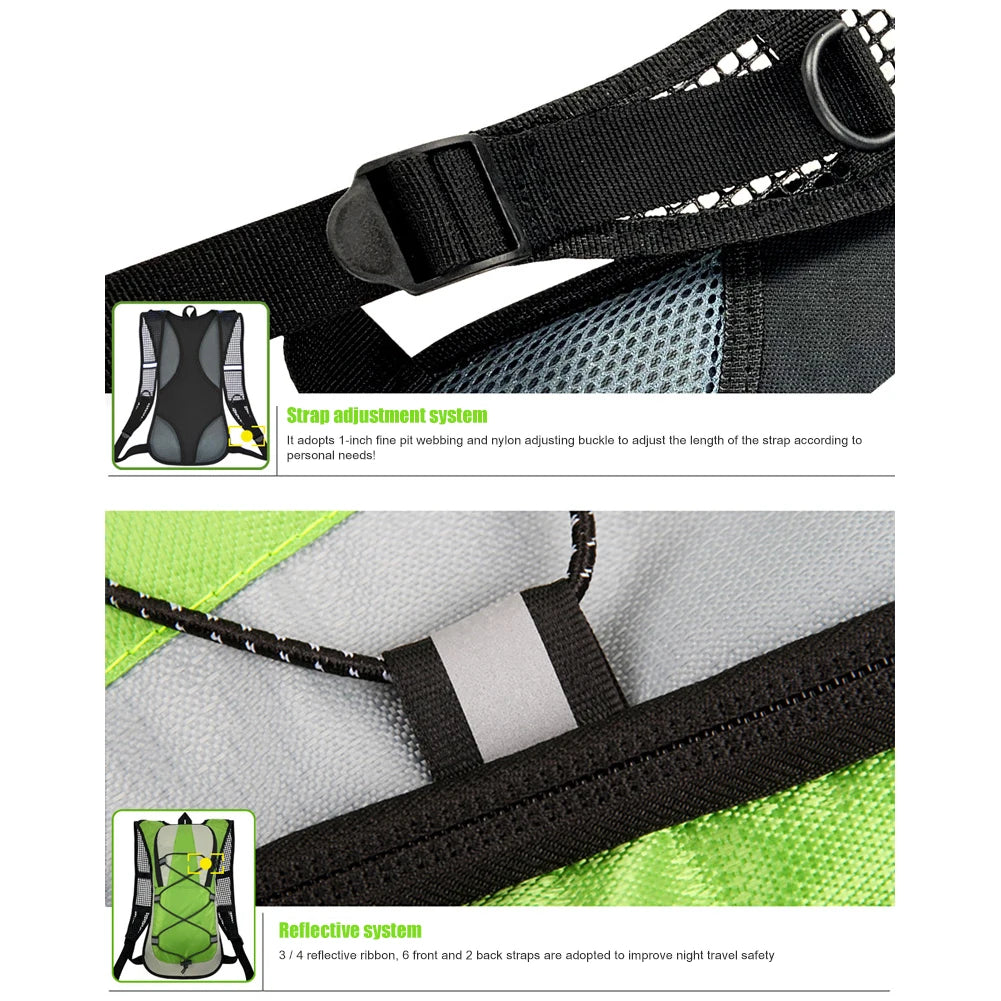 Shunmaii Unisex Reflective Outdoor Cycling Hydration Backpack