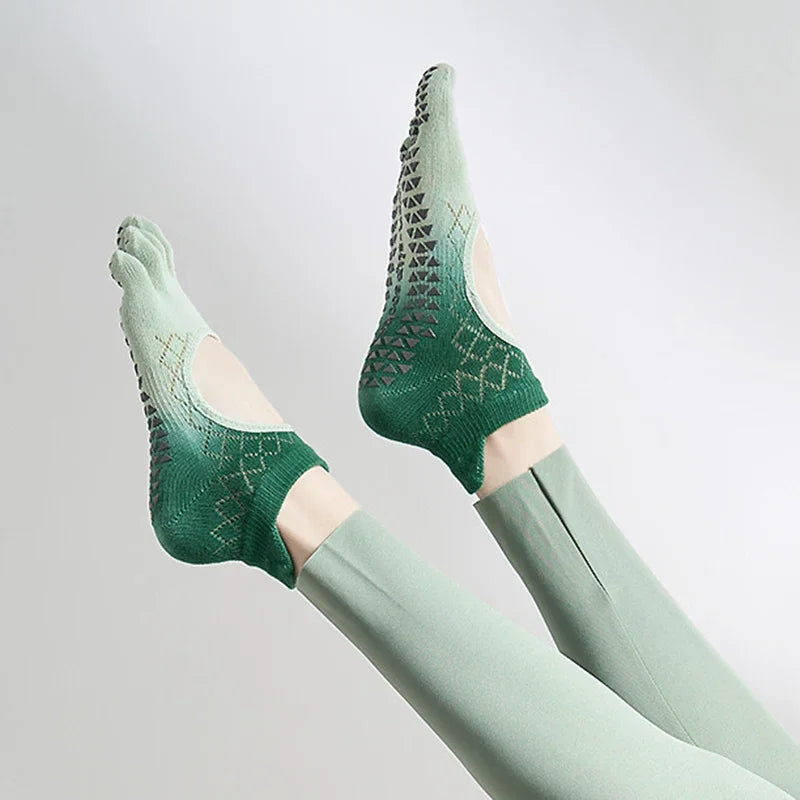NONECN Pilates Five Toe Socks For Women Yoga Non Slip