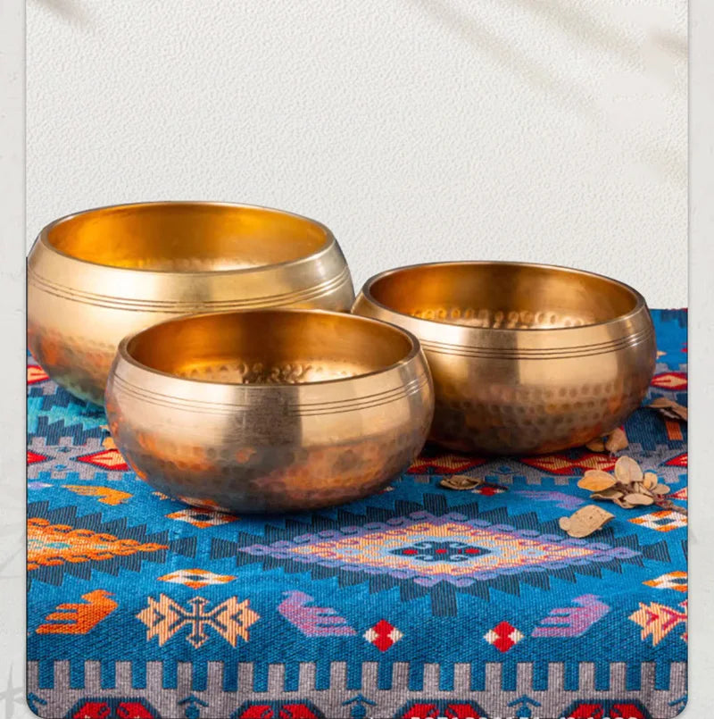 Tibetan Brass Singing Bowl Handmade for Sanskrit Yoga Meditation Healing