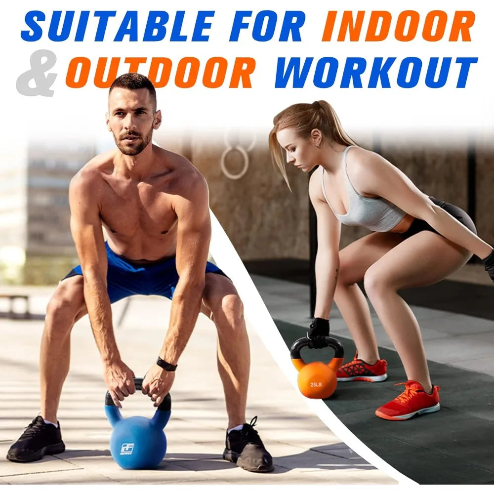 RitFit Neoprene Coated Cast Iron Kettlebell For Strength Training