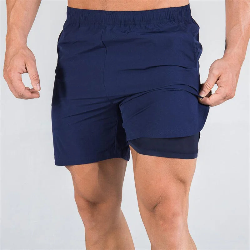 Clifford Lenox Double Deck Gentlemen Quick-Dry Breathable Performance Fitness Shorts