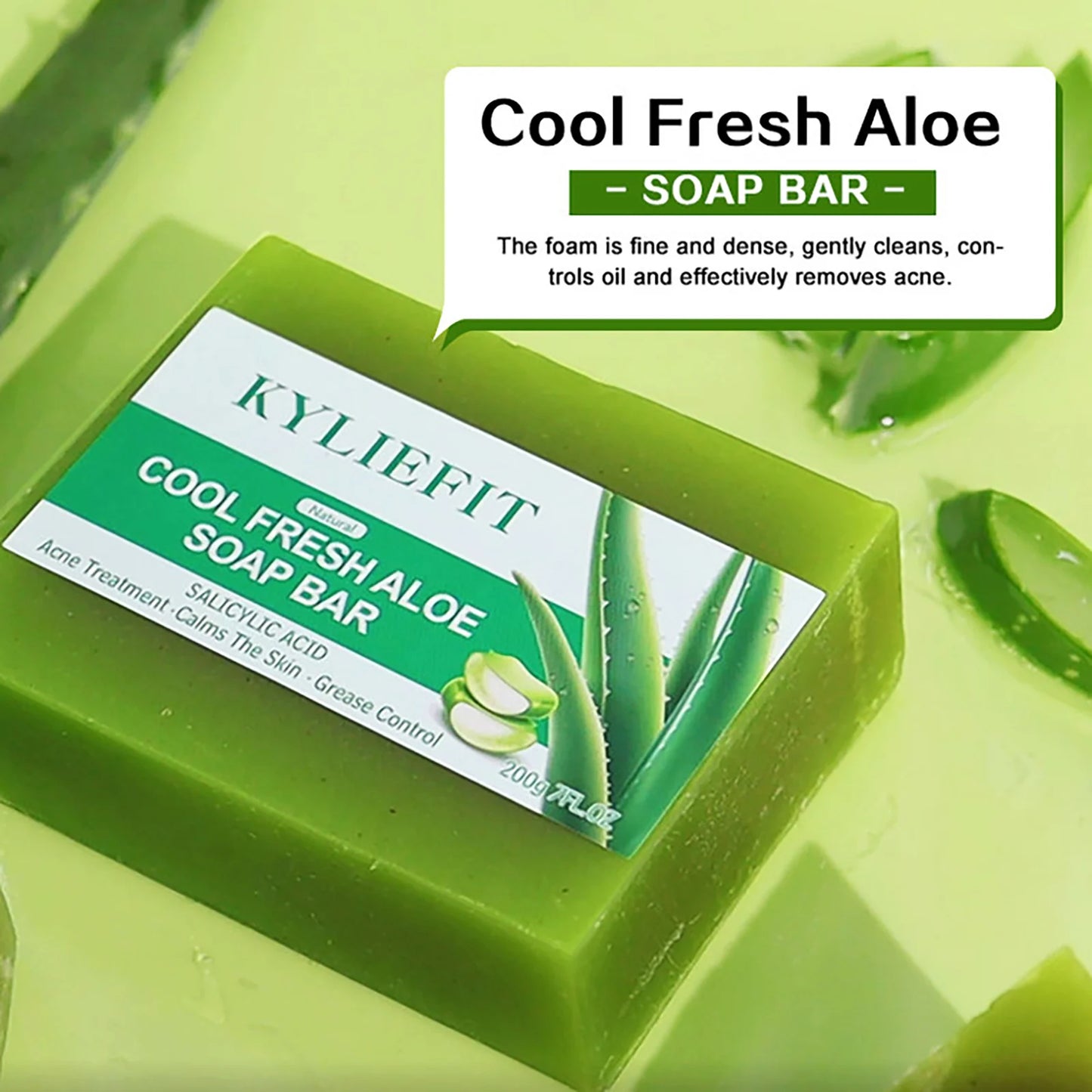 AILKE Aloe Vera Whitening Soap For Clear Skin AcneReduction RadianceEnhancementPro