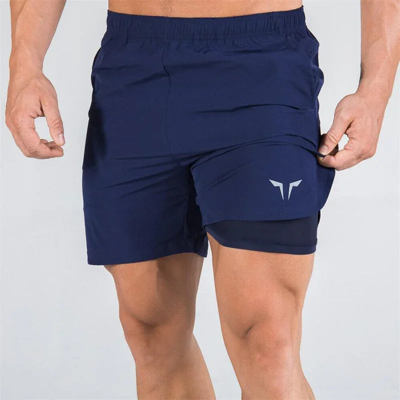 Clifford Lenox Double Deck Gentlemen Quick-Dry Breathable Performance Fitness Shorts