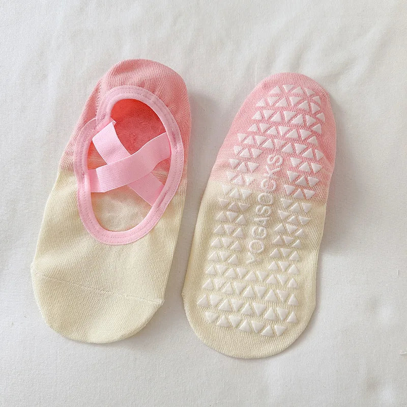 Women Yoga Socks Gradient Silicone Non Slip Pilates Grip No Show Sock