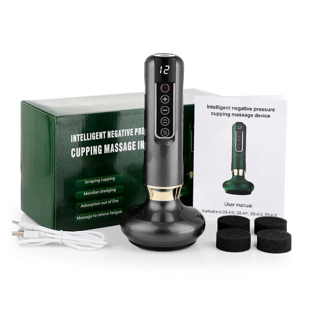 PASTSKY Electric Cupping Device With 12 Vacuum Levels USB Rechargeable Suction Massage