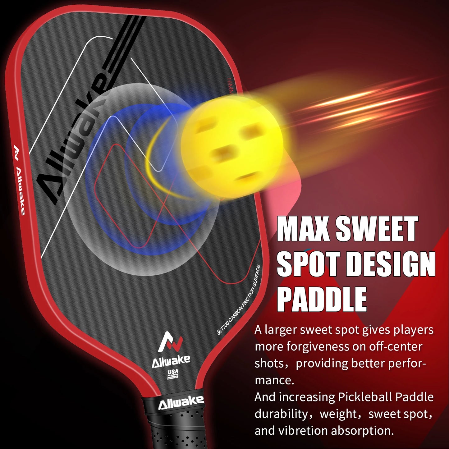 Allwake Carbon Fiber Pickleball Paddle