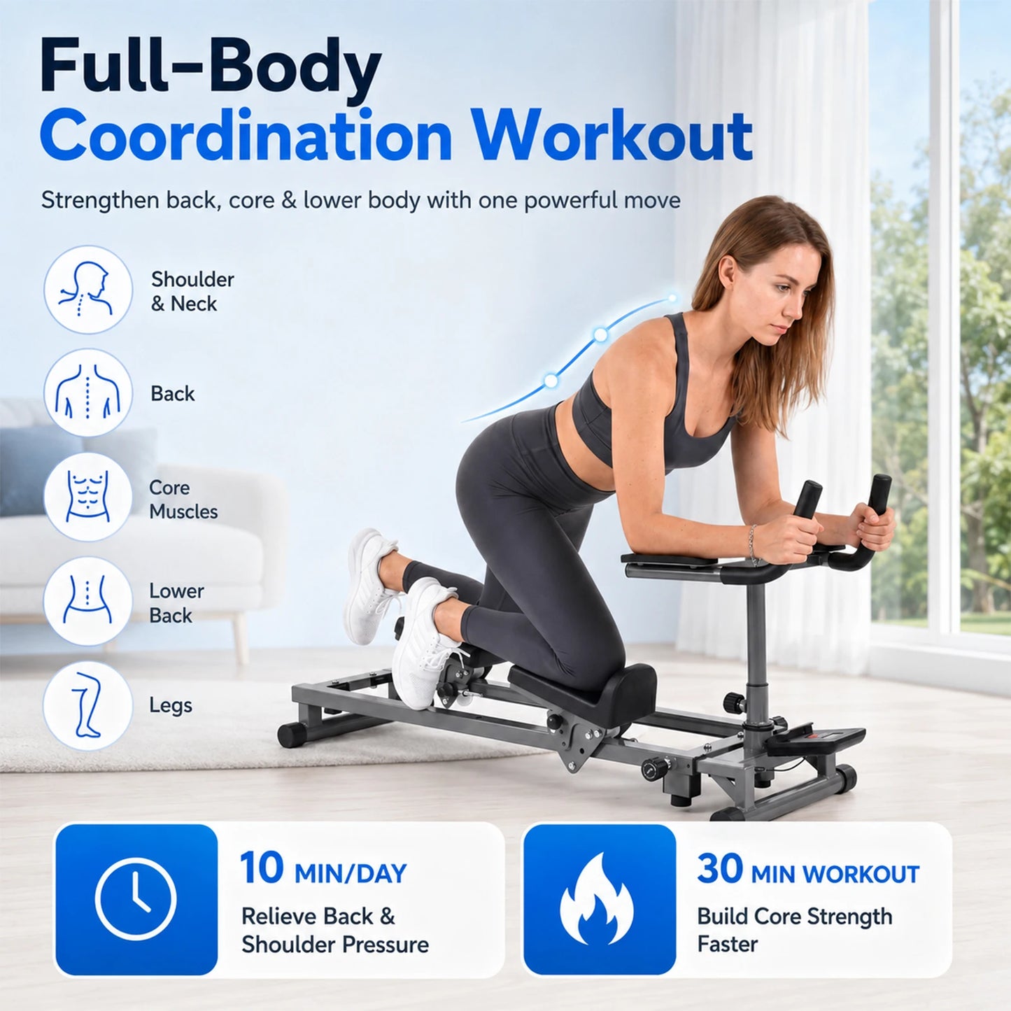 Crawling Machine Adjustable Back Stretcher For Home Gym Cardio Training