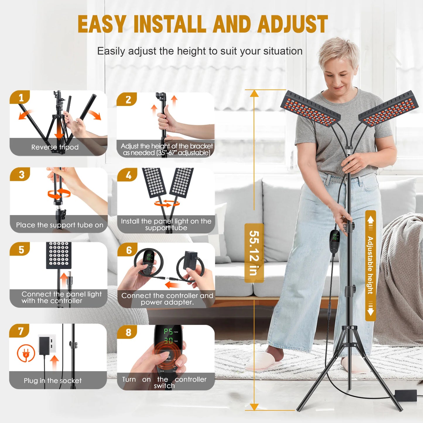 Astarexin Red Light Therapy Panel Dual Head Infrared Face Body