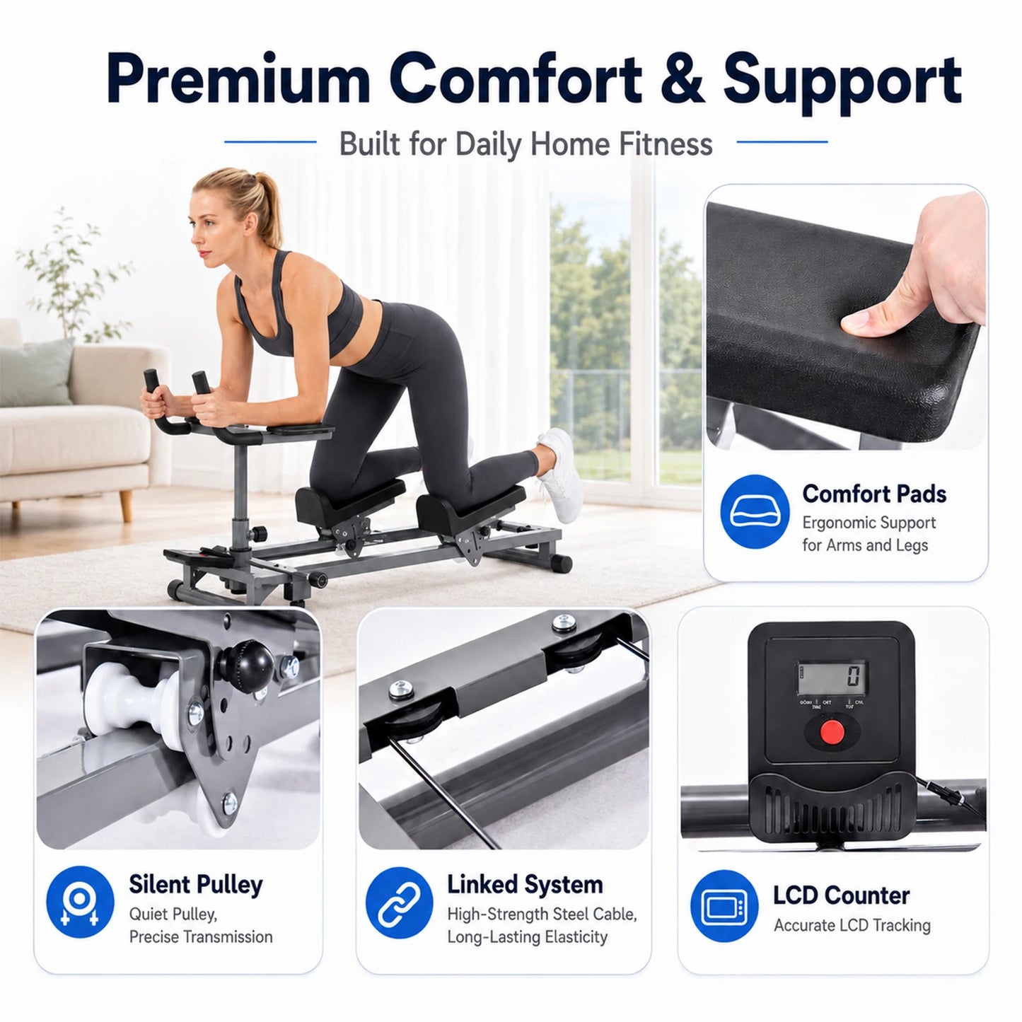 Crawling Machine Adjustable Back Stretcher For Home Gym Cardio Training