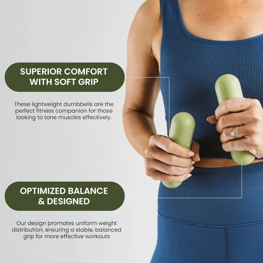 Soft Grip Hand Weights Two Piece Set For Home Workouts