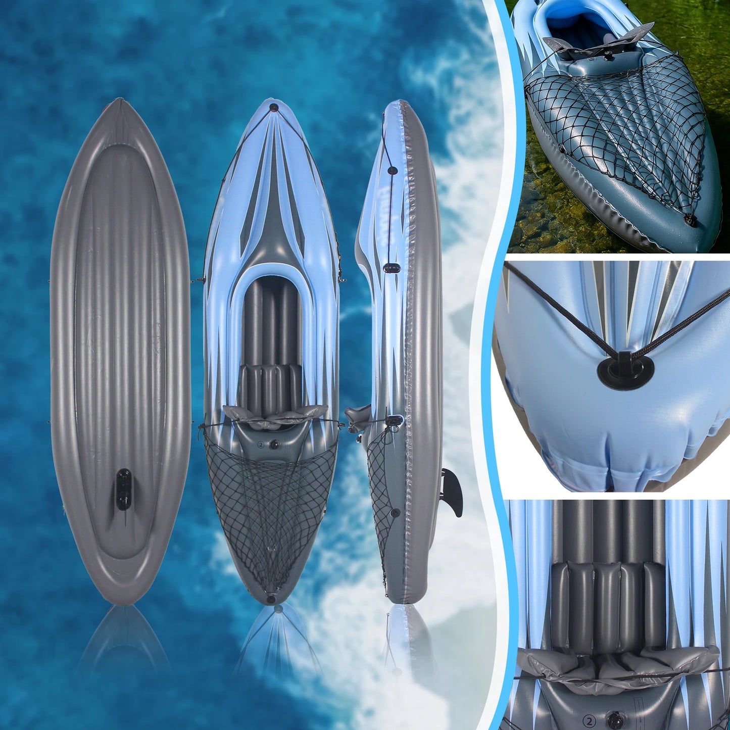 HHSJZWCY Inflatable One Person Kayak For Lakes And Rivers Fishing