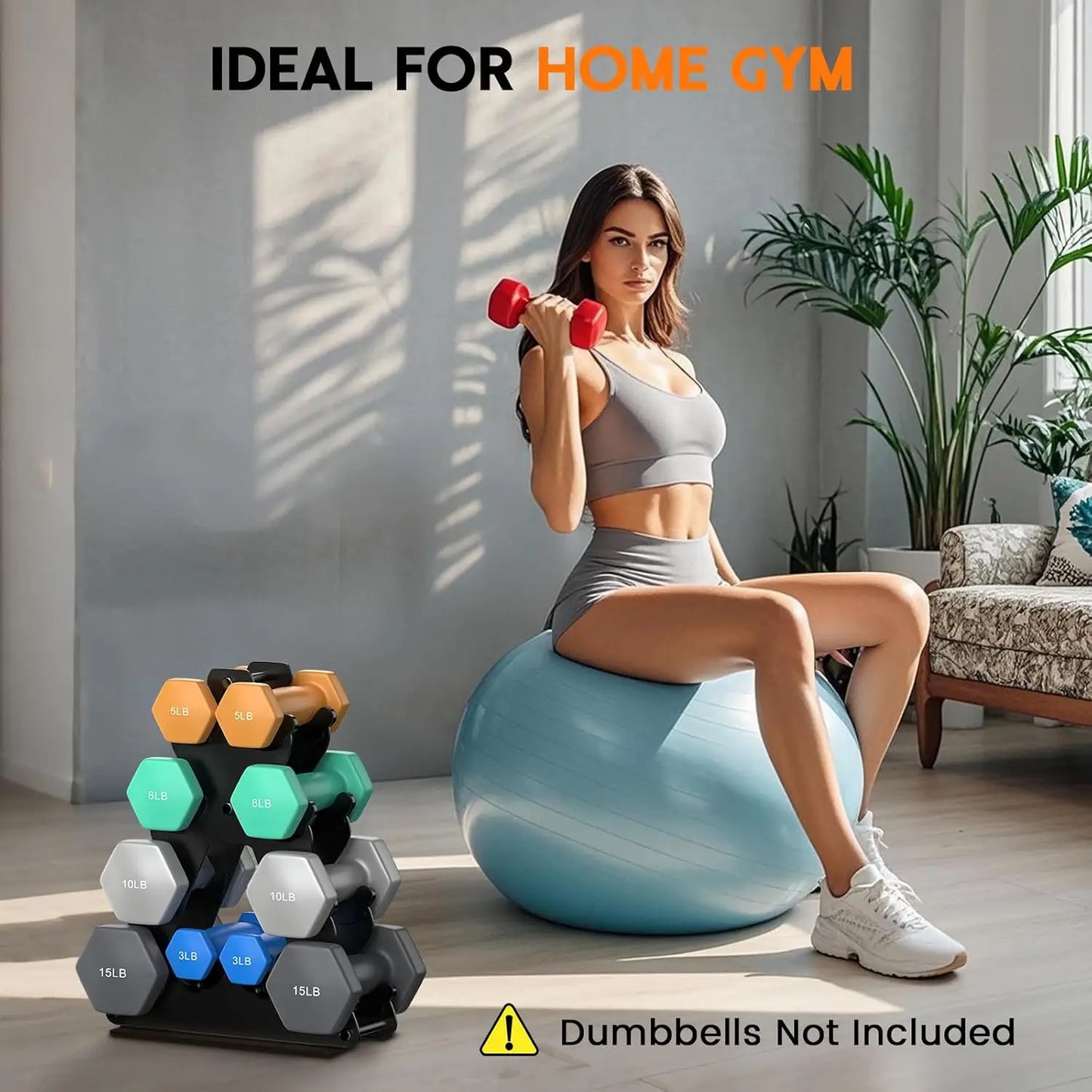 Space-Saving Dumbbell Rack Stand For Home Gym Organization