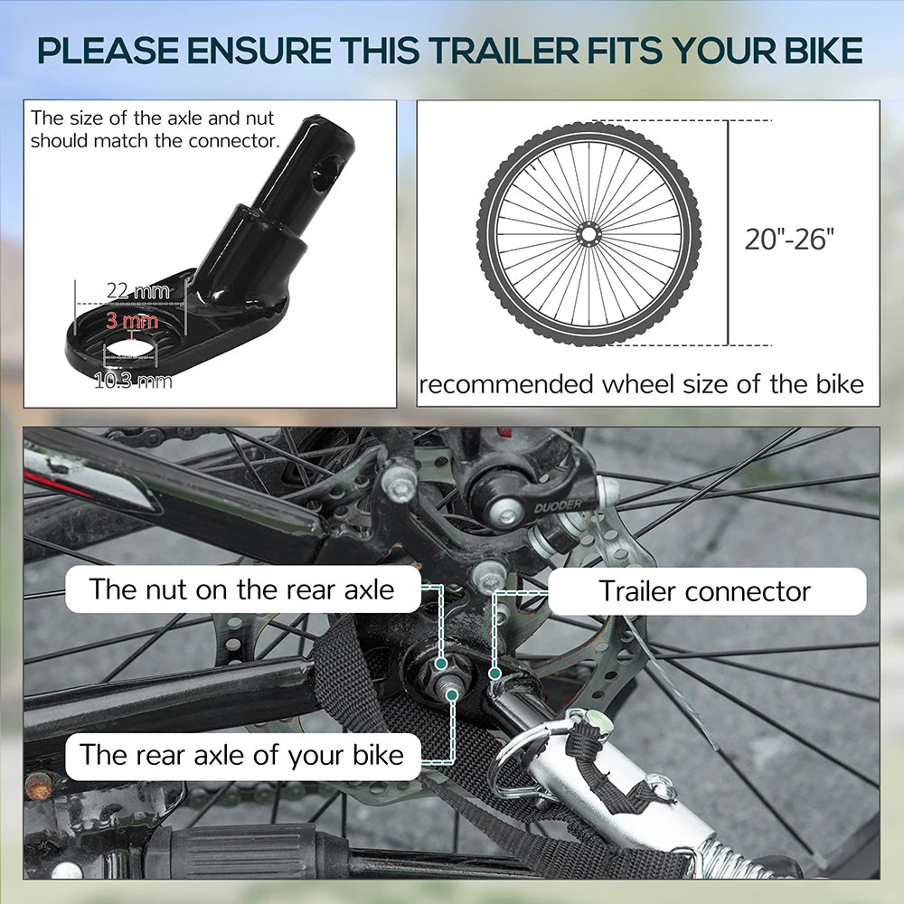 Heavy Duty Bike Cargo Trailer With Foldable Storage Hitch 16 Inch Wheels