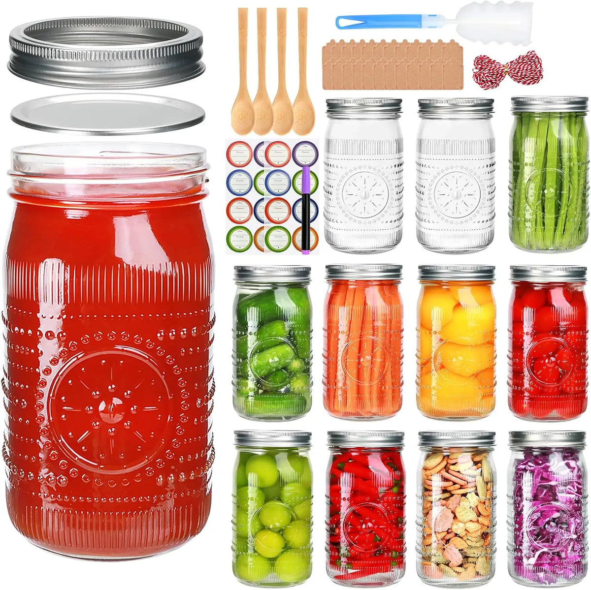 Premium Wide Mouth Mason Jars With Lids For Home Canning