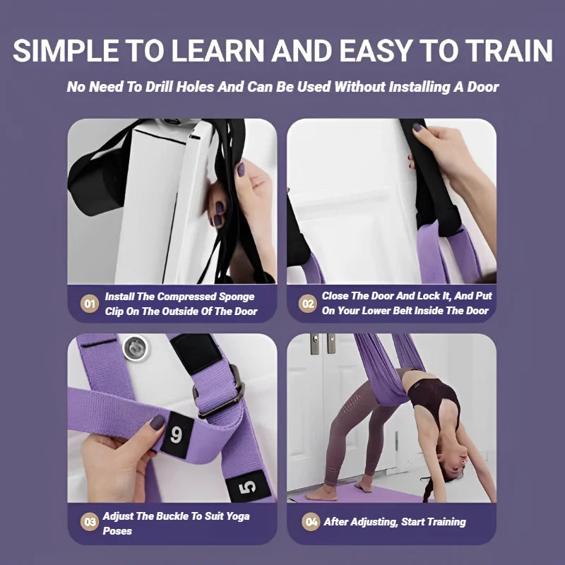 Adjustable Aerial Yoga Strap for Stretching and Flexibility Training