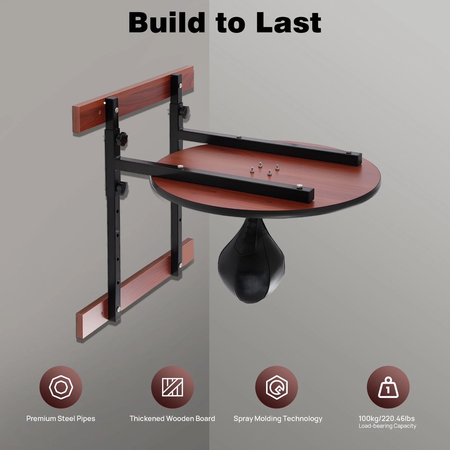 Heavy Duty Adjustable Speed Bag Platform Kit For Wall Mounting