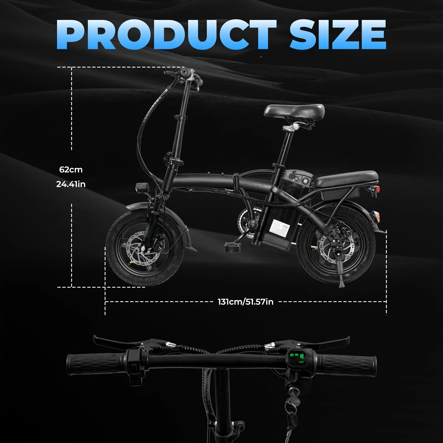 LELEKUAIFolded Folding Electric Bike 500W 24MPH