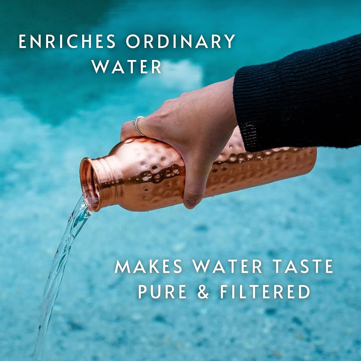 Hammered Copper Water Bottle Leak Proof And Reusable