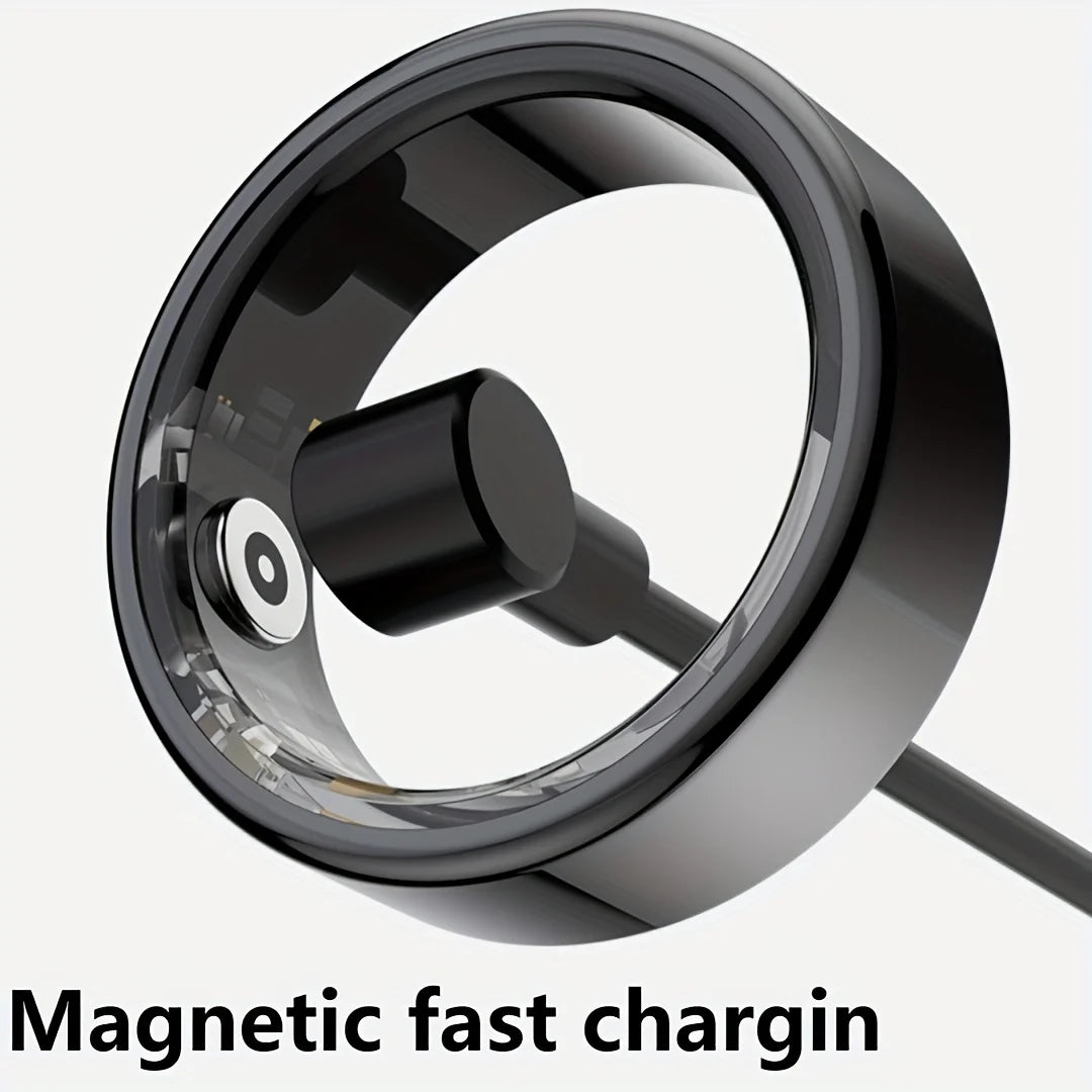 Smart Ring Activity Tracker Step Counter Sports Mode Stainless Steel Unisex Heart Rate Monitor