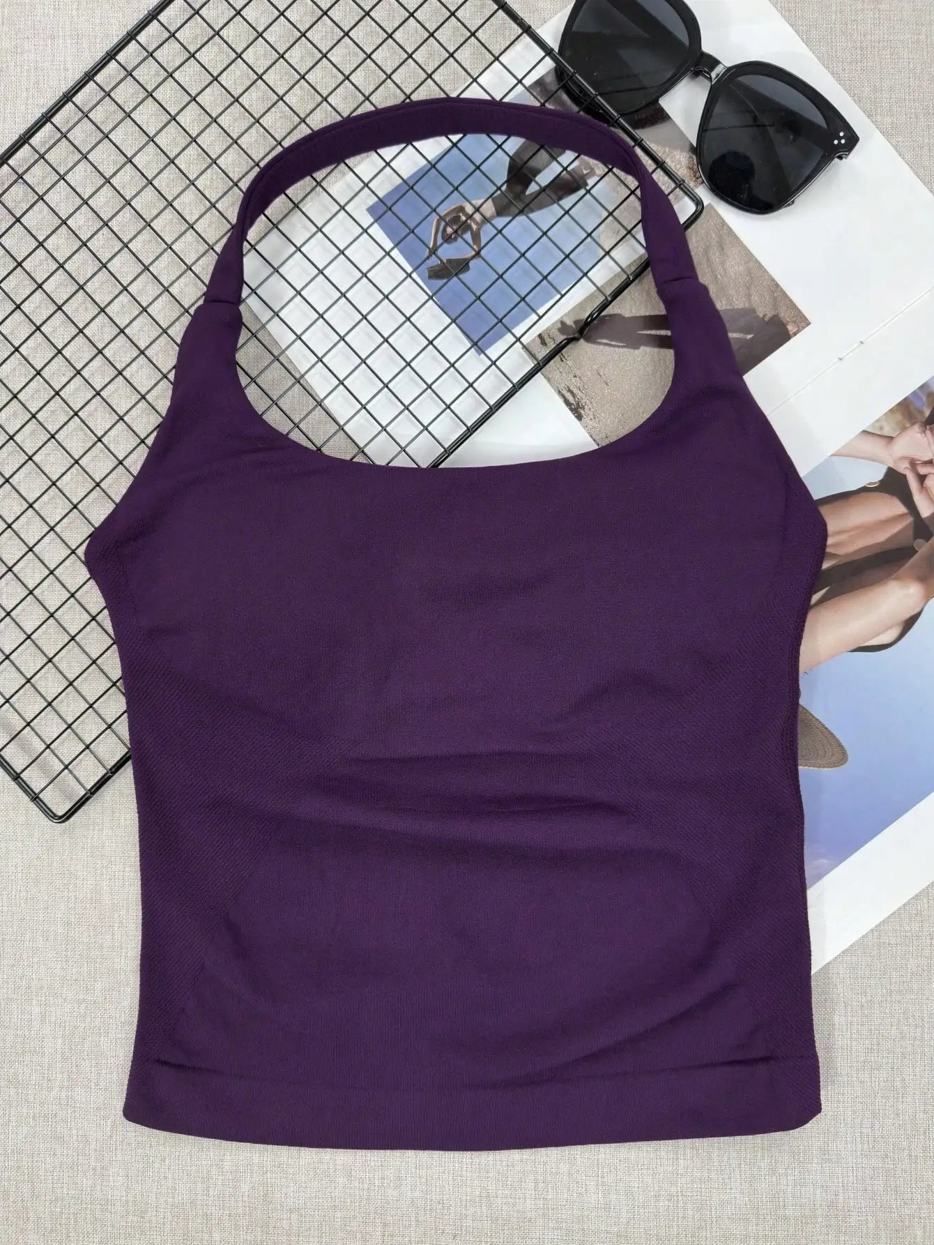Seamless Camisole Sports Tank With Built In Removable Padding Yoga
