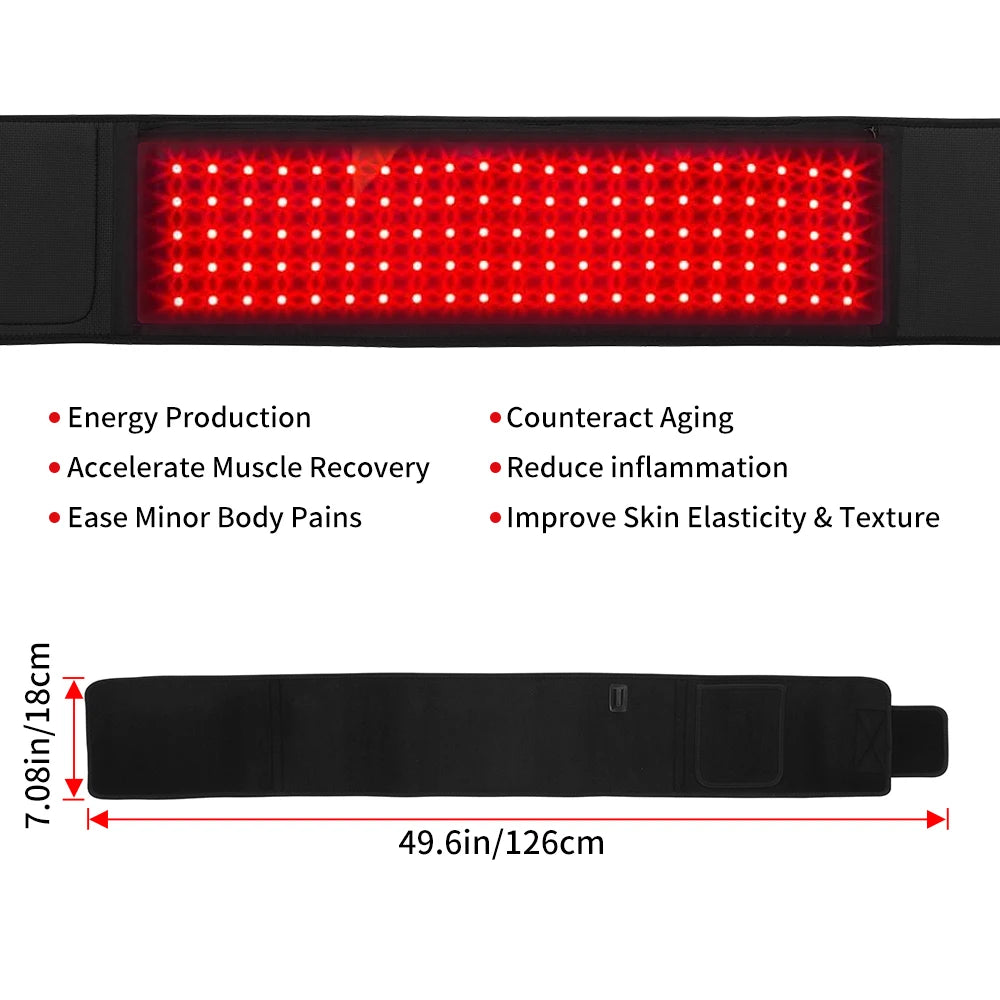 Red Light Therapy Belt 660nm 850nm Near Infrared For Body Muscle Circulation