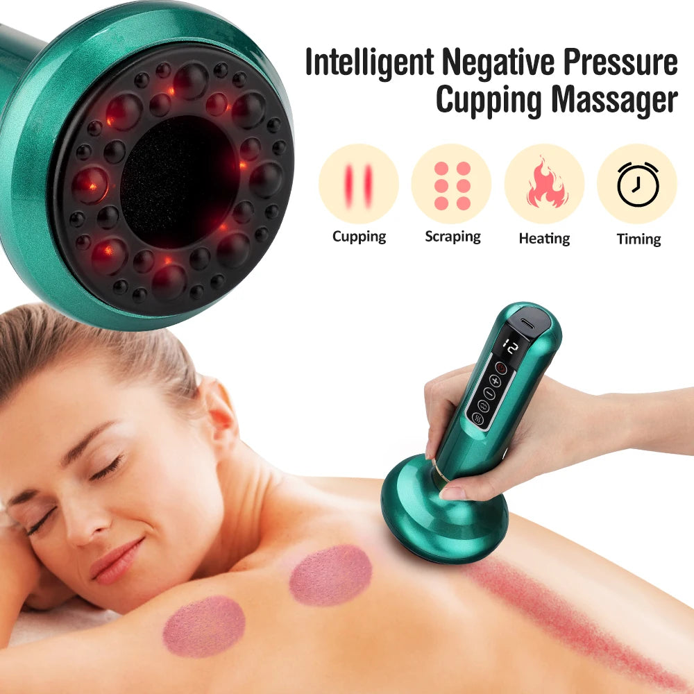 PASTSKY Electric Cupping Device With 12 Vacuum Levels USB Rechargeable Suction Massage