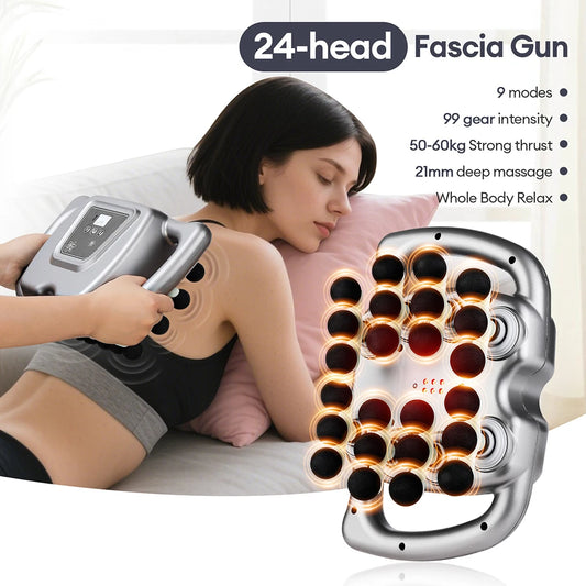 24 Head Fascia Gun With 9 Modes High Frequency Body Massage Massager