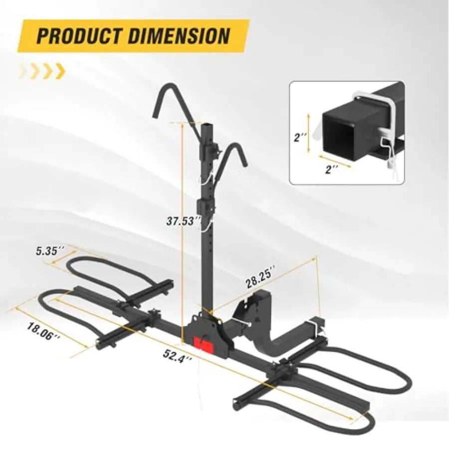 Hitch Bike Rack Wobble Free Smart Tilting Folding 2 Bike Carrier Fat Tire EBikes