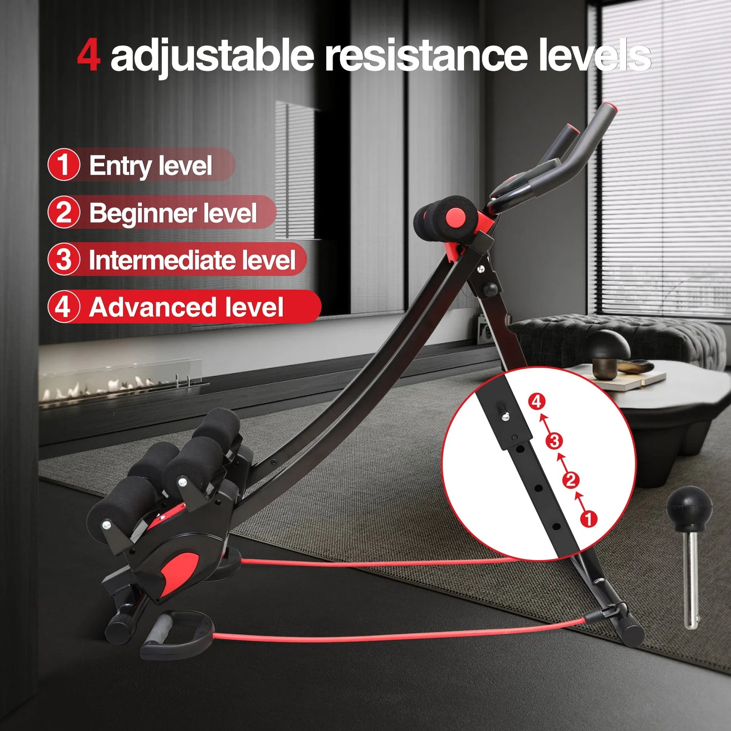 Dual Track Ab Machine Ab Cruncher With Adjustable Waist Trainer