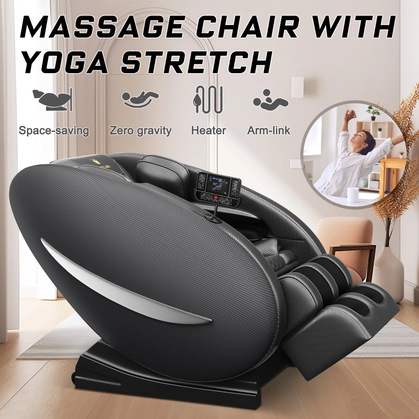 BILITOK Massage Chair Recliner With Zero Gravity Heating Bluetooth