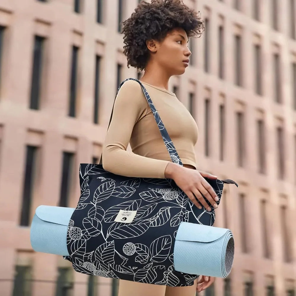 Canvas Yoga Bag With Mat Carrier For Women And Travel