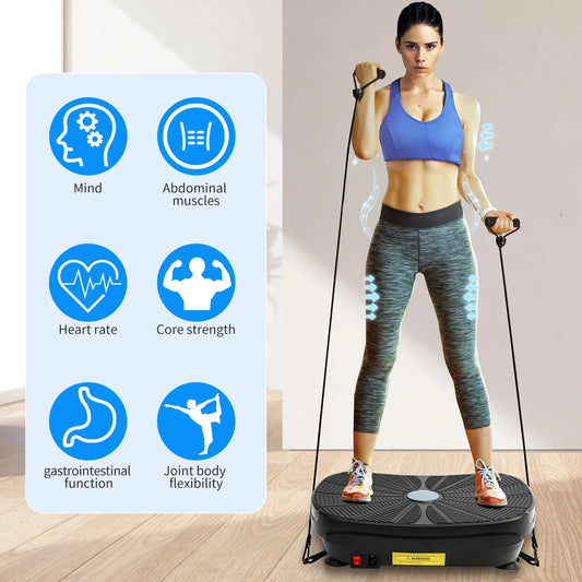 Vibration Plate Exercise Machine With Resistance Bands Comprehensive Body Workout