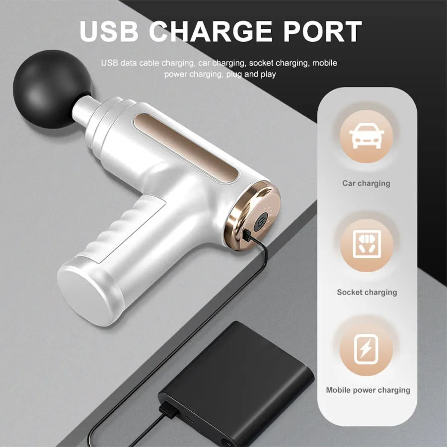 Exercise Massager Fascia Massage Gun Electric Massager Four Replaceable Heads