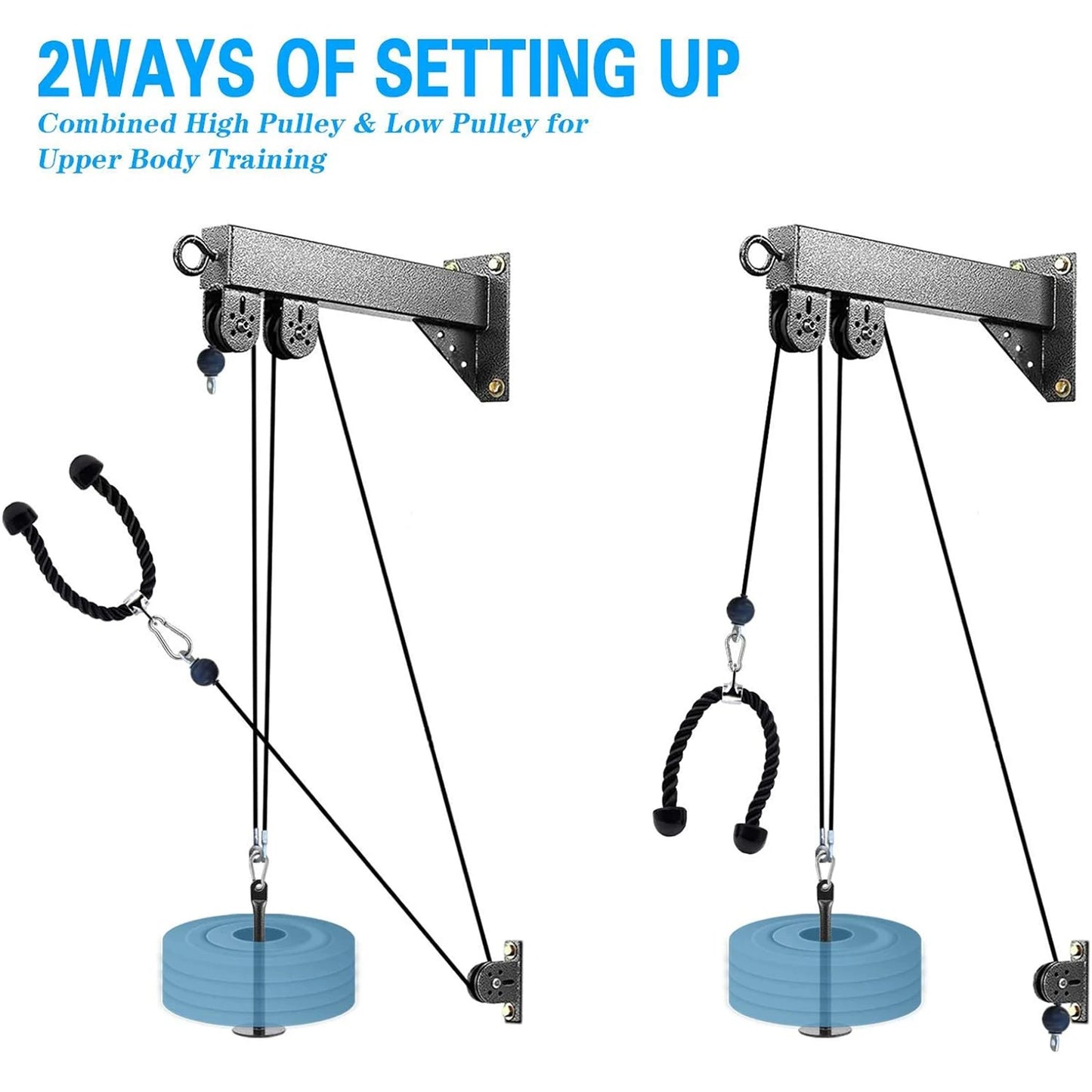Wall Mounted Fitness Cable Pulley System For Bicep Curl