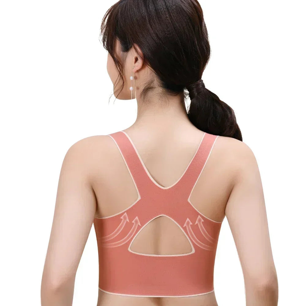 Wireless Padded Sports Bra For Women Breathable Gym Yoga Low Impact