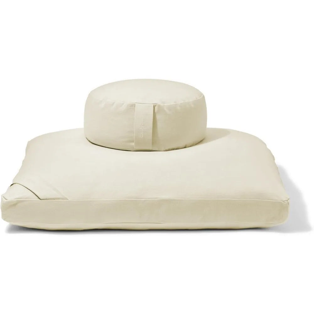 Renew Organic Meditation Cushion Set Zafu and Zabuton with Cotton Linen Hemp