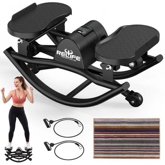 Relife 3D Lateral Stepper Featuring Resistance Bands And Monitor