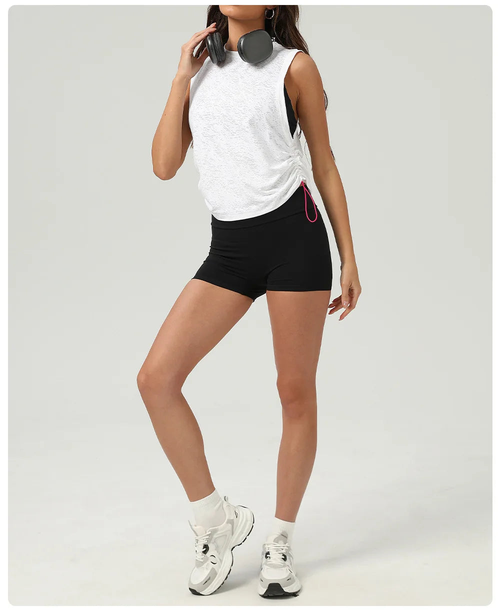 Womens Yoga Tank Top Mesh Sports Vest For Gym Workout Activewear