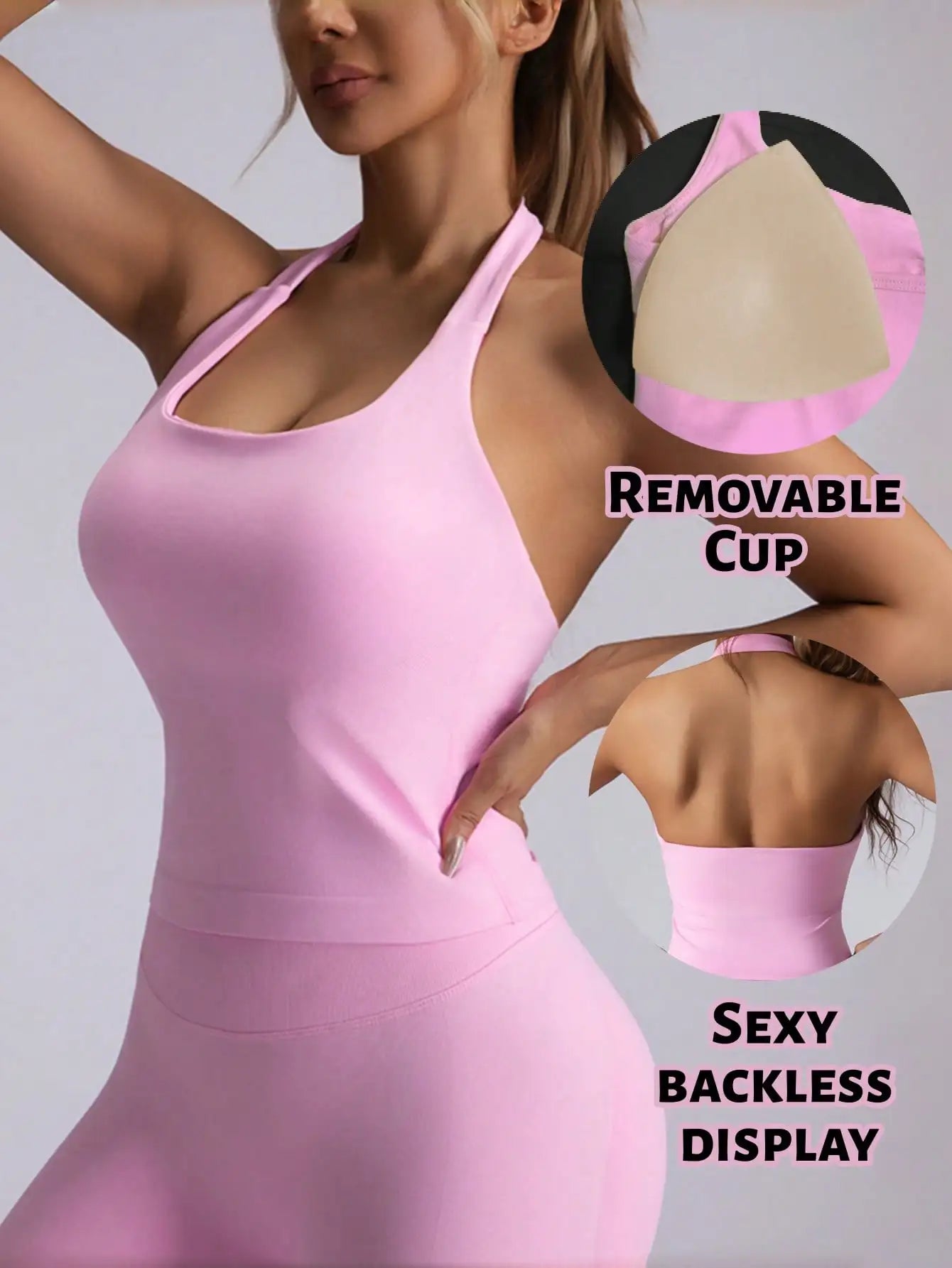 Seamless Camisole Sports Tank With Built In Removable Padding Yoga