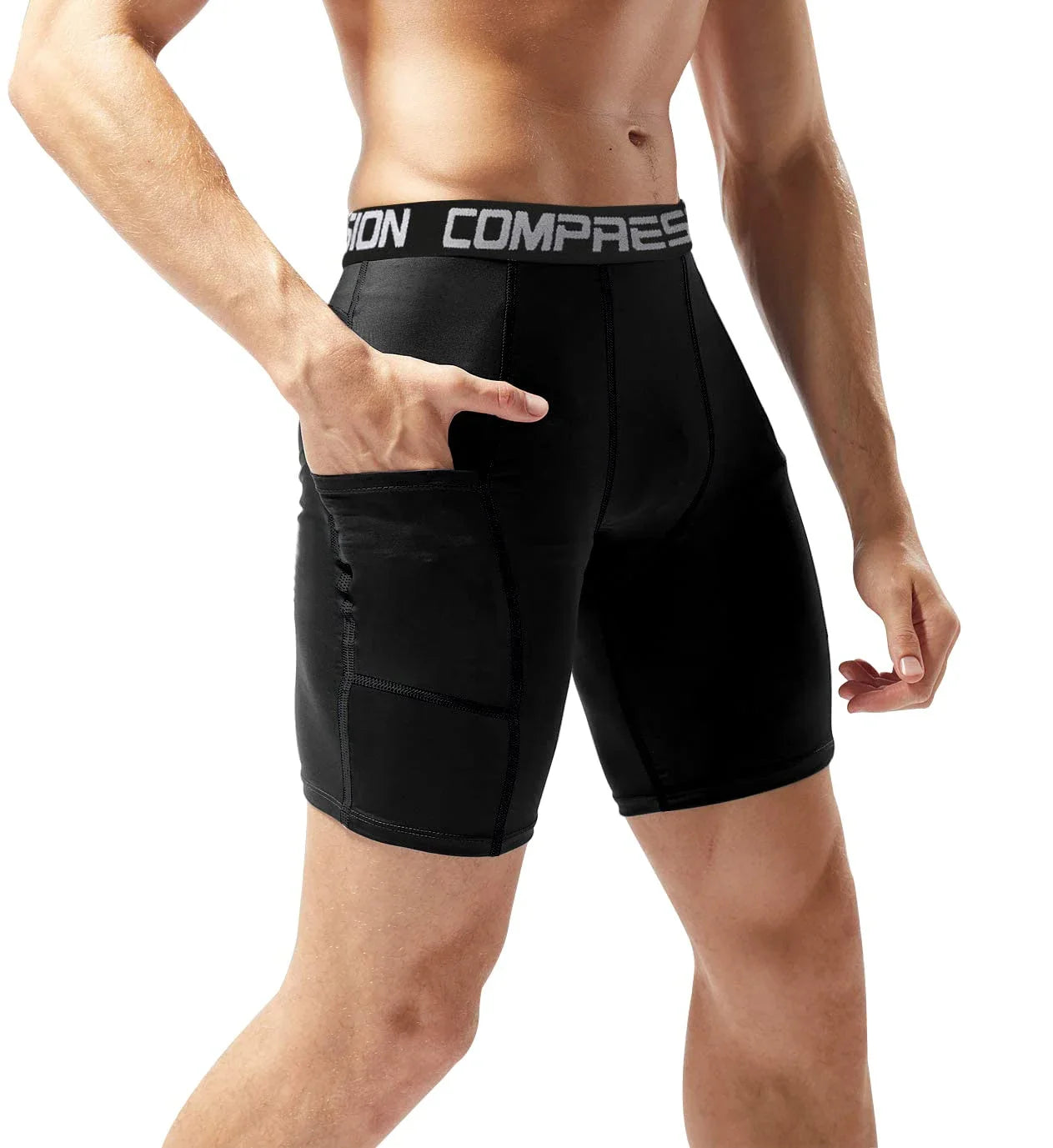 Jeephoo Men's Athletic Compression Shorts Lightweight Quick Dry Running Gear