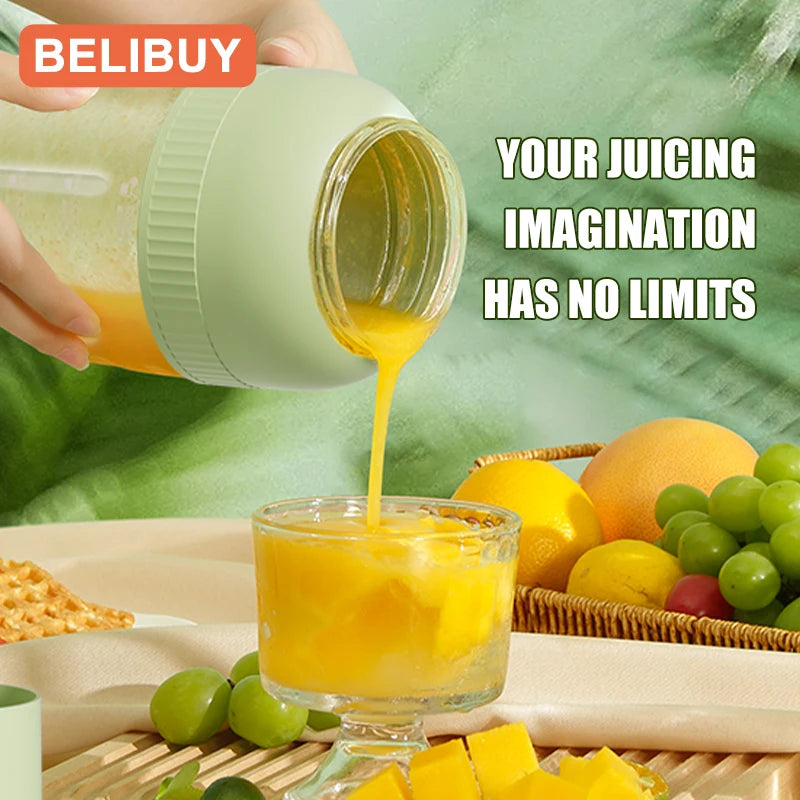 Portable USB Juicer Cup With 6 Blades Milkshake Blender