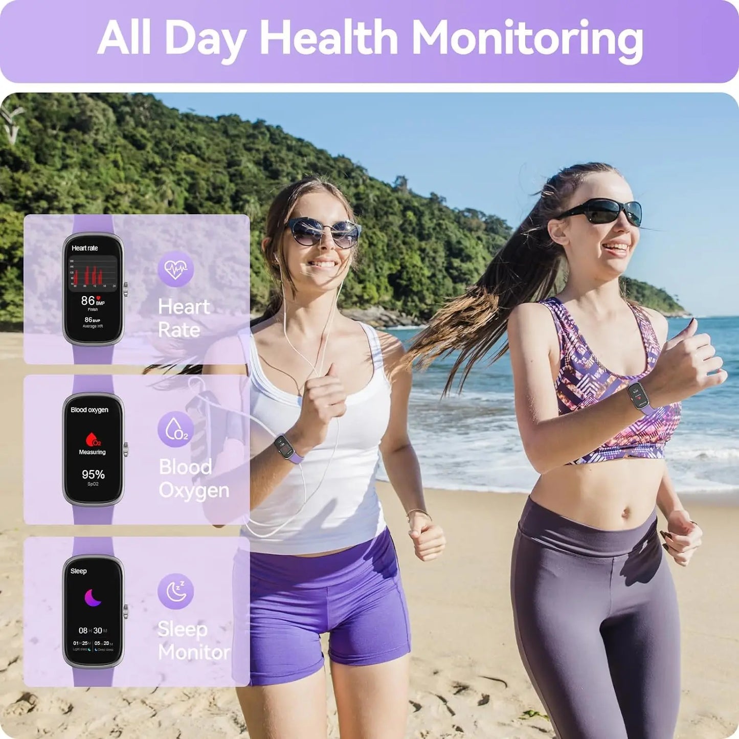 Anyloop Fitness Tracker With Heart Rate Blood Oxygen Sleep Monitor