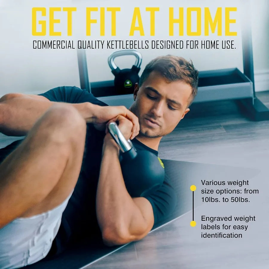 Premium Kettlebell Commercial Grade Rubber Urethane Coated Home Gym Alloy Steel