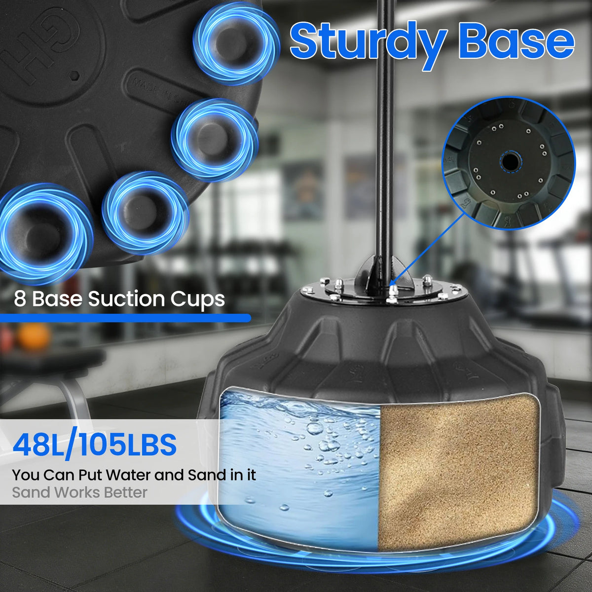 Adjustable Free Standing Boxing Reflex Speed Bag With Heavy Spring